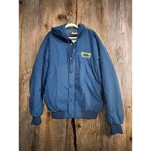 Vtg Mens 2XL King Louie Embroidered Graceland College Hooded Puffy Coat Jacket